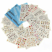 Load image into Gallery viewer, 5x large sheets of nail art water transfer various designs approx 600+ stickers
