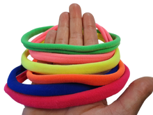 Load image into Gallery viewer, 6x Slim Neon 80&#39;s Jersey Colourful Ladies stretchy Hair Sports Yoga Headbands UK
