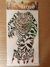 Load image into Gallery viewer, LARGE SHEET MEN&#39;S TEMPORARY TATTOOS TIGERS BLACK SKETCH DESIGN UKSELLER FREE P&amp;P
