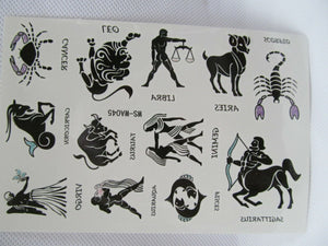 Quality Black Unisex Arty Signs of Zodiac: Leo Aries Temporary Tattoos UK Seller