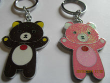 Load image into Gallery viewer, 1x CUTE ANIMATED TEDDY BEARS 4 COLOURS ENAMEL KEYRING HANDBAG CHARM GIFT IDEA
