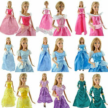 Load image into Gallery viewer, 2x Handmade Princess Disney Style Ball Gowns Wedding Dresses Dolls UK Dispatch
