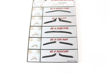 Load image into Gallery viewer, UNISEX NOVELTY FAKE JOKE FANCY DRESS PACK PENCIL THIN MOUSTACHES CON-MAN VILLAIN
