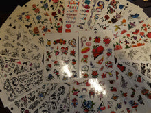 Load image into Gallery viewer, 5 Sheets Girls Ladies Hearts Flowers Butterflies Celtic Bands Temporary Tattoos
