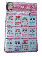 Load image into Gallery viewer, 4x Sheets Face Adhesive Glitter Jewel Tattoo Sticker Festival Party Body Make Up

