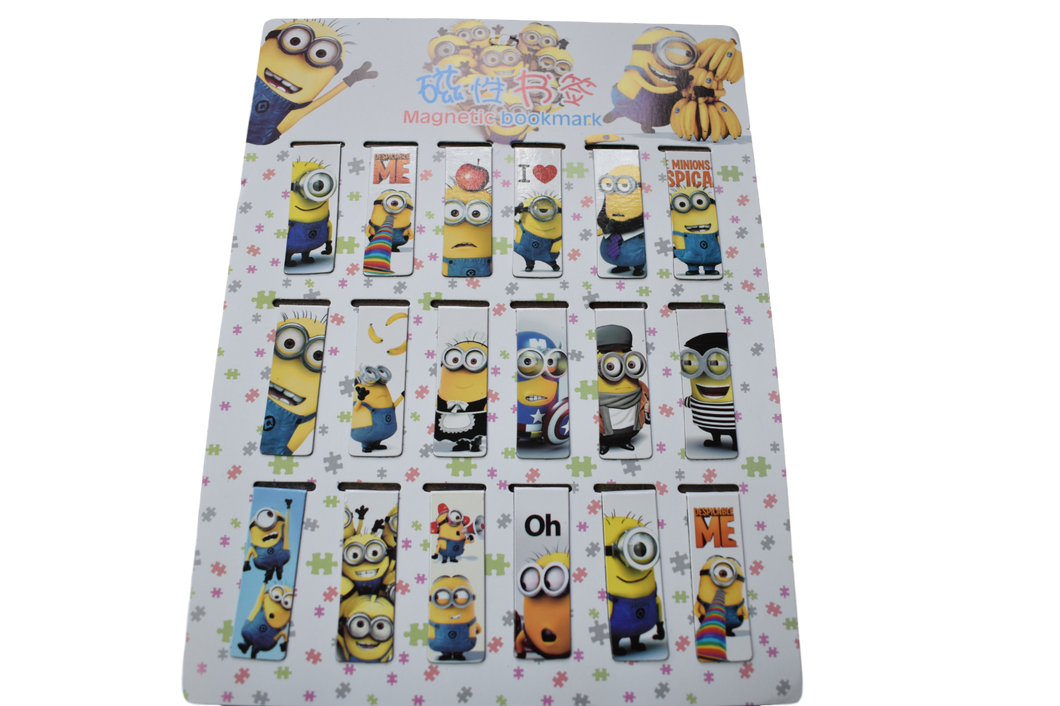 2x Cute Novelty Despicable Me Minions Magnetic Bookmark Page Markers Free UK P&P