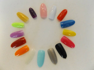 100 x OVAL FALSE FAKE ACRYLIC FRENCH FULL COVER NAILS 15+ COLOURS UK SELLER
