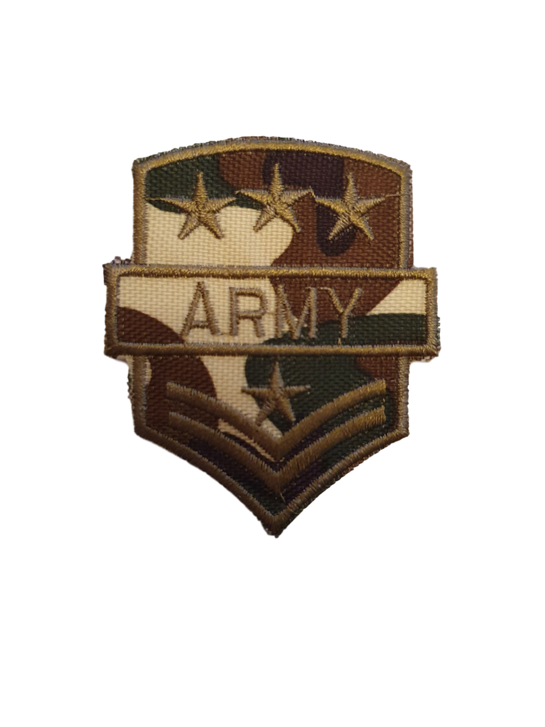 ARMY 3 STAR CAMOUFLAGE IRON ON CLOTH EMBROIDERY PATCH CLOTHES BAGS 7cm x 5.5cm