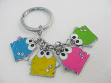 Load image into Gallery viewer, CUTE MULTI COLOURED FROGS ENAMEL METAL KEYRING KEY FOB GIFT IDEA UK SELLER
