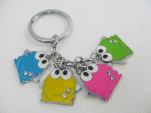 CUTE MULTI COLOURED FROGS ENAMEL METAL KEYRING KEY FOB GIFT IDEA UK SELLER