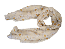 Load image into Gallery viewer, DAISY SUN FLOWER FLORAL PRINT LADIES SCARF SHAWL SOFT FEEL 160cmx80cm UKSELLER
