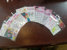 Load image into Gallery viewer, 5 or 10 PACKS 3D BODY or NAIL ART TATTOO VAJAZZLE GEL JEWEL STICKERS STARS HEART
