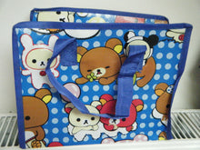 Load image into Gallery viewer, CUTE ECO FRIENDLY RED BLUE TEDDY BEAR ANIMATED CARTOON LUNCH SHOPPING TRAVEL BAG
