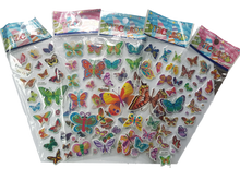 Load image into Gallery viewer, 5x SHEETS KIDS PUFFY REUSABLE SCRAP BOOK STICKERS BEAUTIFUL BUTTERFLIES INSECTS
