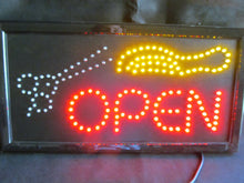 Load image into Gallery viewer, QUALITY LED SHOP DISPLAY HANGING OPEN SCISSORS COMB HAIRCUT SALON SIGN UK SELLER
