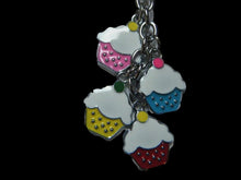 Load image into Gallery viewer, CUTE CUP CAKES CANDY STICKS KEYRING HANDBAG CHARM DIAMONTE GIFT IDEA UK SELLER

