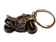 Load image into Gallery viewer, GREY or SILVER SOLID METAL RACING MOTOR BIKE KEYRING FOB UKSELLER MENS GIFT IDEA
