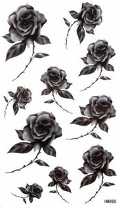 LADIES GIRLS BUTTERFLY BLACK RED ROSES CELTIC VINE VARIOUS TEMPORARY TATTOOS UK