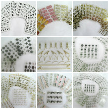 Load image into Gallery viewer, 12 SHEETS 3D NAIL ART TIPS STICKERS FALSE NAIL DESIGN MANICURE MOUSTACHE LETTERS
