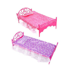 Load image into Gallery viewer, Fashion Pink Bed Dressing Table &amp; Chair Set For 12&quot; Dolls Bedroom Furniture
