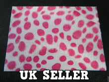 Load image into Gallery viewer, FAUX FUR FABRIC PINK SPOTTED PRINT CRAFT COVERING SKIN DECAL STICKER 19.5cmx14cm
