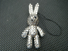 Load image into Gallery viewer, BLING JEWEL DIAMONTE SILVER GOLD BUNNY RABBIT MOBILE PHONE HANDBAG CHARM UKSELL
