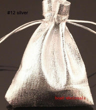 Load image into Gallery viewer, 10x SHINY SILVER or GOLD LAME GIFT ORGANZA JEWELLERY WEDDING FAVOUR POUCHES BAGS
