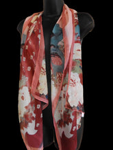 Load image into Gallery viewer, JAPANESE GEISHA PRINT CHIFFON FEEL FASHION LADIES SCARF SHAWL SARONG 155cmx50cm
