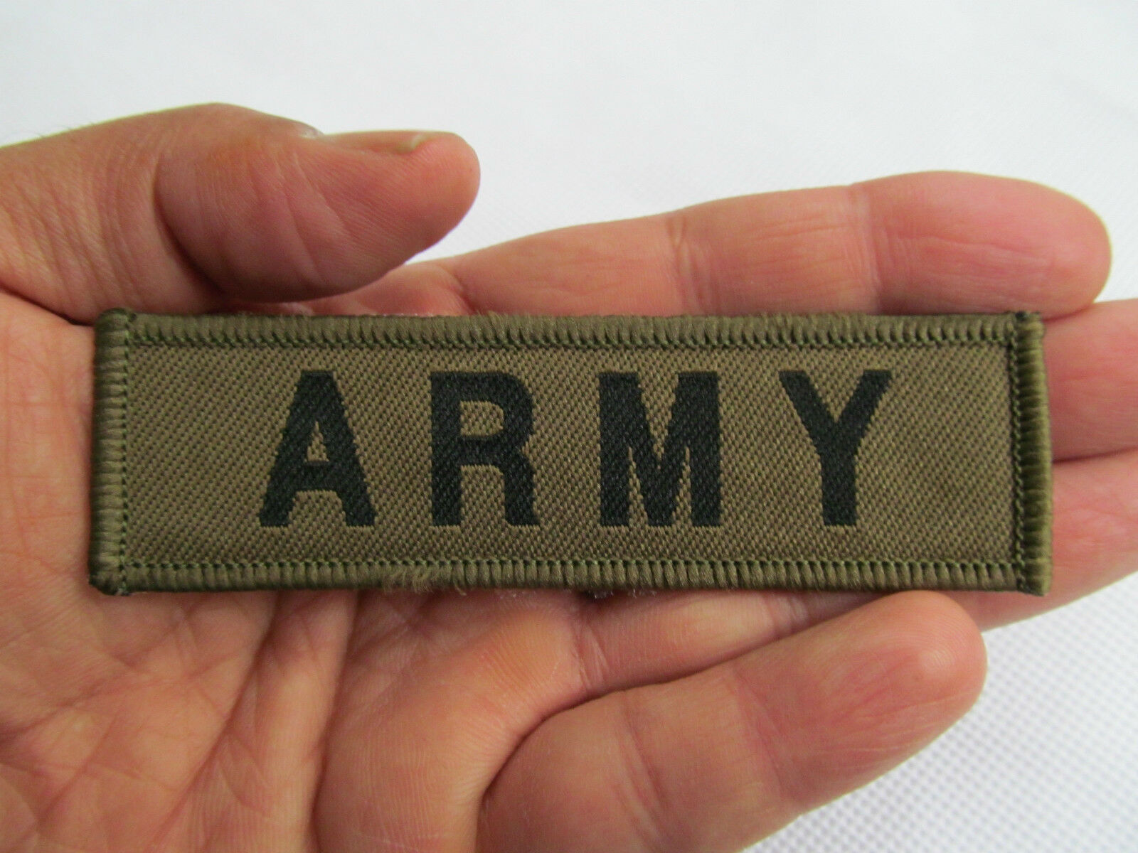 Set of US Army Military Strip & USA Flag, Iron or Sew on Embroidered Badge  Patch