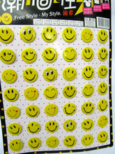 Load image into Gallery viewer, PACK OF 42 YELLOW SMILEY HAPPY FACE FASHION  BADGES 30mm GIFT PARTY BAG UKSELLER
