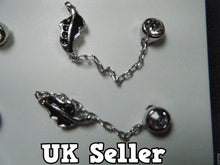 Load image into Gallery viewer, PAIR LADIES MULTI 2 EAR HOLE PUNK GOTH PIERCED EARRINGS LEAVES &amp; DIAMONTE UKSELL
