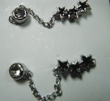 Load image into Gallery viewer, UNIQUE PAIR MULTI 2 HOLE PUNK GOTH PIERCED EARRINGS SHOOTING STARS DIAMONTE UK
