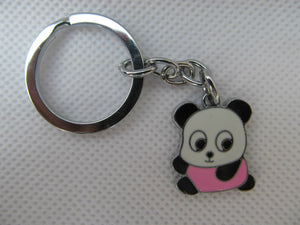 CUTE PINK PANDA BEAR ENAMEL FASHIONABLE KEYRING HANDBAG CHARM GIFT IDEA UKSELLER