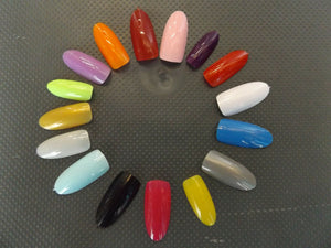 100 x OVAL FALSE FAKE ACRYLIC FRENCH FULL COVER NAILS 15+ COLOURS UK SELLER