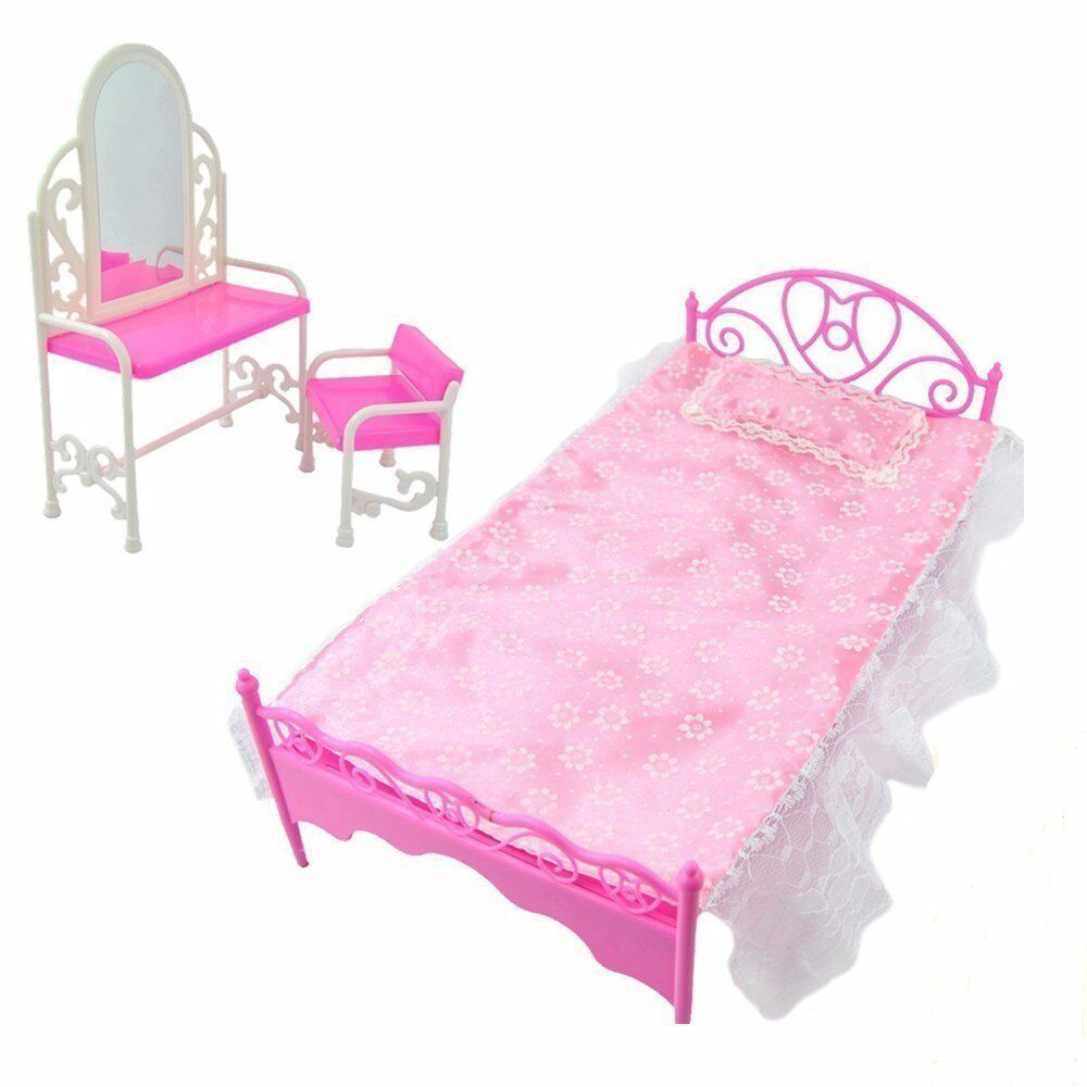 Fashion Pink Bed Dressing Table & Chair Set For 12