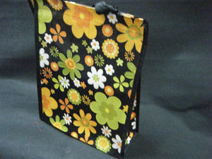 ECO FRIENDLY GREEN FLOWER HIPPY PRINT LUNCH SHOPPING TRAVEL BAG 30x25x9cm UKSELL