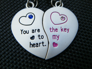 LOVERS COUPLES MALE & FEMALE HEARTS LOVE YOU VALENTINE KEYRINGS GIFT IDEA UKSELL