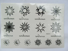 Load image into Gallery viewer, SHEET MENS LADIES TEMPORARY TATTOOS RED ROSE FLOWERS CELTIC BANDS CIRCLES STARS
