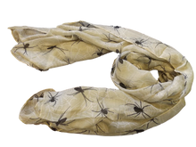Load image into Gallery viewer, OFF-WHITE BEIGE SPIDER PRINT LADIES SCARF SHAWL SOFT FEEL 160cmx100cm UKSELLER
