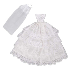 Load image into Gallery viewer, 12&quot; DOLL&#39;S SIZED GORGEOUS TRADITIONAL WHITE 2 PIECE WEDDING DRESS &amp; VEIL UKSELL
