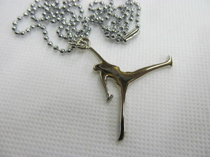 SILVER METAL JORDAN SYMBOL FASHION BLING NECKLACE PENDANT 11" CHAIN UK SELLER
