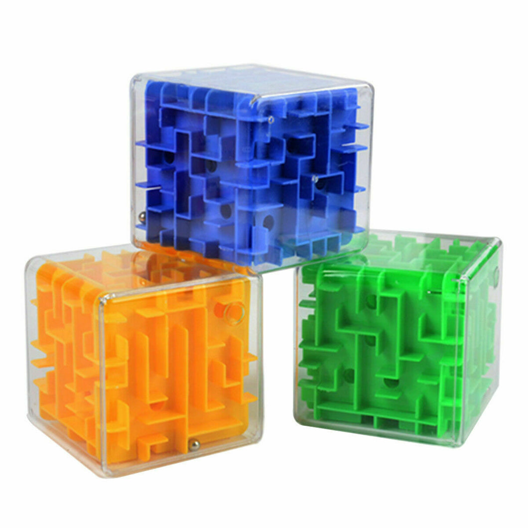 2, 6 or 12 Mini 3D Magic Maze Puzzle Cube Keyring Brain Game Kids Pinata Toys UK