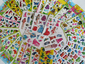 KIDS 3D PUFFY REUSABLE STICKERS CARS INSECTS ANIMALS FASHION DINOSAUR BIRDS CATS