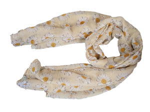 DAISY SUN FLOWER FLORAL PRINT LADIES SCARF SHAWL SOFT FEEL 160cmx80cm UKSELLER