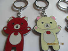 Load image into Gallery viewer, 1x CUTE ANIMATED TEDDY BEARS 4 COLOURS ENAMEL KEYRING HANDBAG CHARM GIFT IDEA
