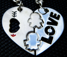 Load image into Gallery viewer, COUPLE SET OF 2 KEYRINGS I LOVE YOU MALE &amp; FEMALE SYMBOL JIGSAW PIECES UK SELLER
