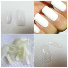 Load image into Gallery viewer, 100 x WHITE, CLEAR or OPAQUE FALSE FAKE ACRYLIC FRENCH FULL COVER NAILS MAKEUP

