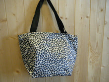 Load image into Gallery viewer, LADIES FOLD REUSE LUNCH SHOPPING TRAVEL LEOPARD GRAFFITI SPOTS HANDBAG 35cmx37cm
