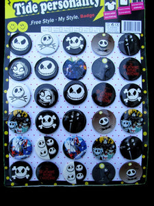 PACK OF 30 or 42 NIGHTMARE BEFORE CHRISTMAS BADGES 40mm GIFT PARTY BAG UK SELLER