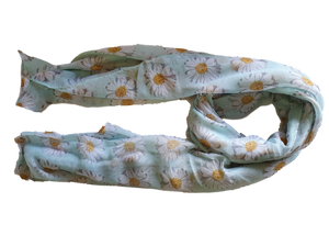 DAISY SUN FLOWER FLORAL PRINT LADIES SCARF SHAWL SOFT FEEL 160cmx80cm UKSELLER